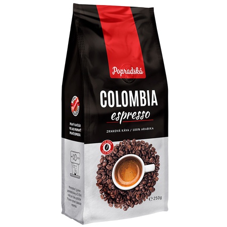 Popradská káva zrnková Colombia espresso 250 g